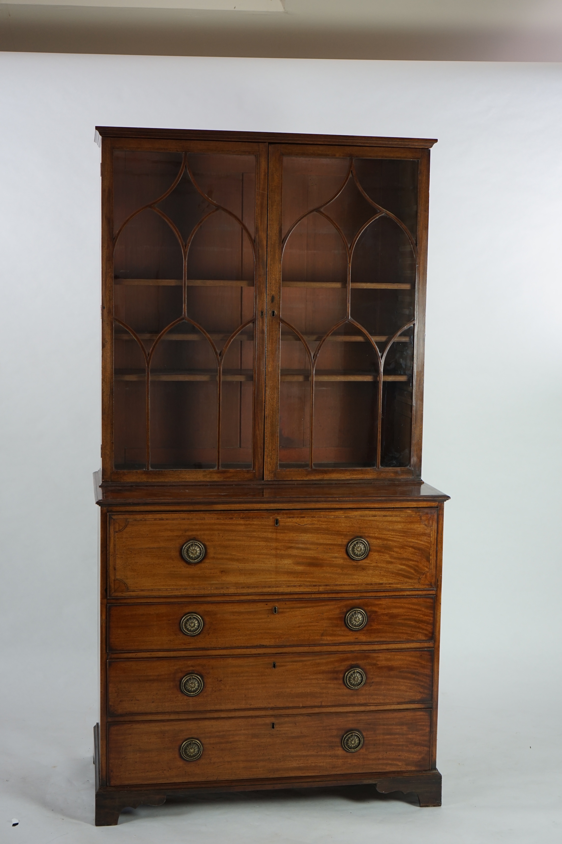 A Regency mahogany secretaire bookcase